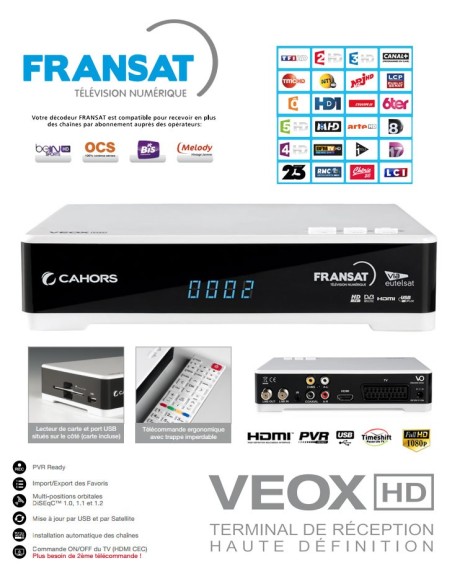 FRANSAT TNT FRANCE HD PVR VEOX - Tarjeta + Receptor