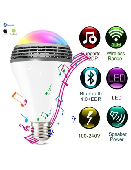 Bombilla LED con Altavoz Bluetooth