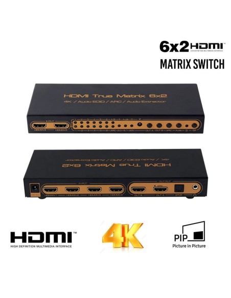 HDMI Matriz 4x2 4K - HDMI Matriz 6x2 4K