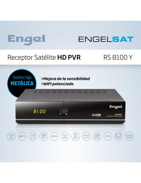 Engel RS8100Y Receptor Satélite HD DVBS2-1 TUNER