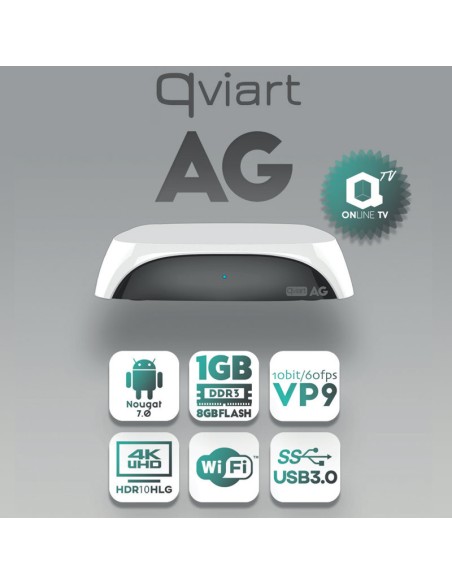 Qviart AG Android 7.0 4K UHD OTT Middleware and Media Box Qviart AG Android 7.0 4K UHD OTT Middleware and Media Box