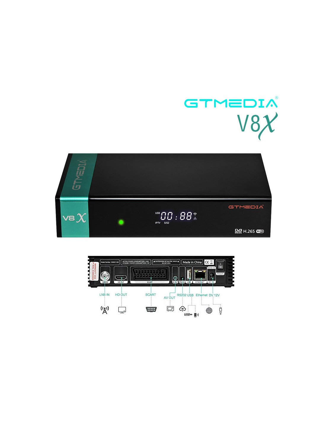 GTMEDIA-receptor satélite V8X HD 1080P, decodificador de TV con