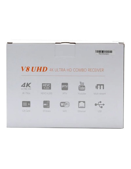 Receptor SAT Blanco (S2)+TDT (T2)+ Cable, FULL HD, H.265, H.264, HEVC