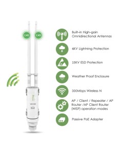 Repetidor WIFI - POE N300 2