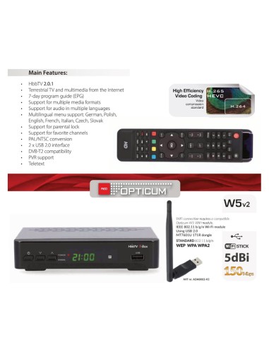 Receptor TDT HbbTV T-Box características