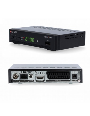 Receptor TDT HbbTV T-Box frontal y trasera