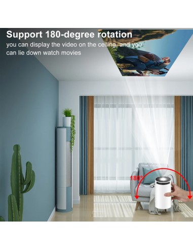 Proyector multimedia portátil con Android integrado. Rotación 180 grados