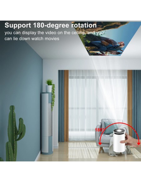 Proyector multimedia portátil con Android integrado. Rotación 180 grados