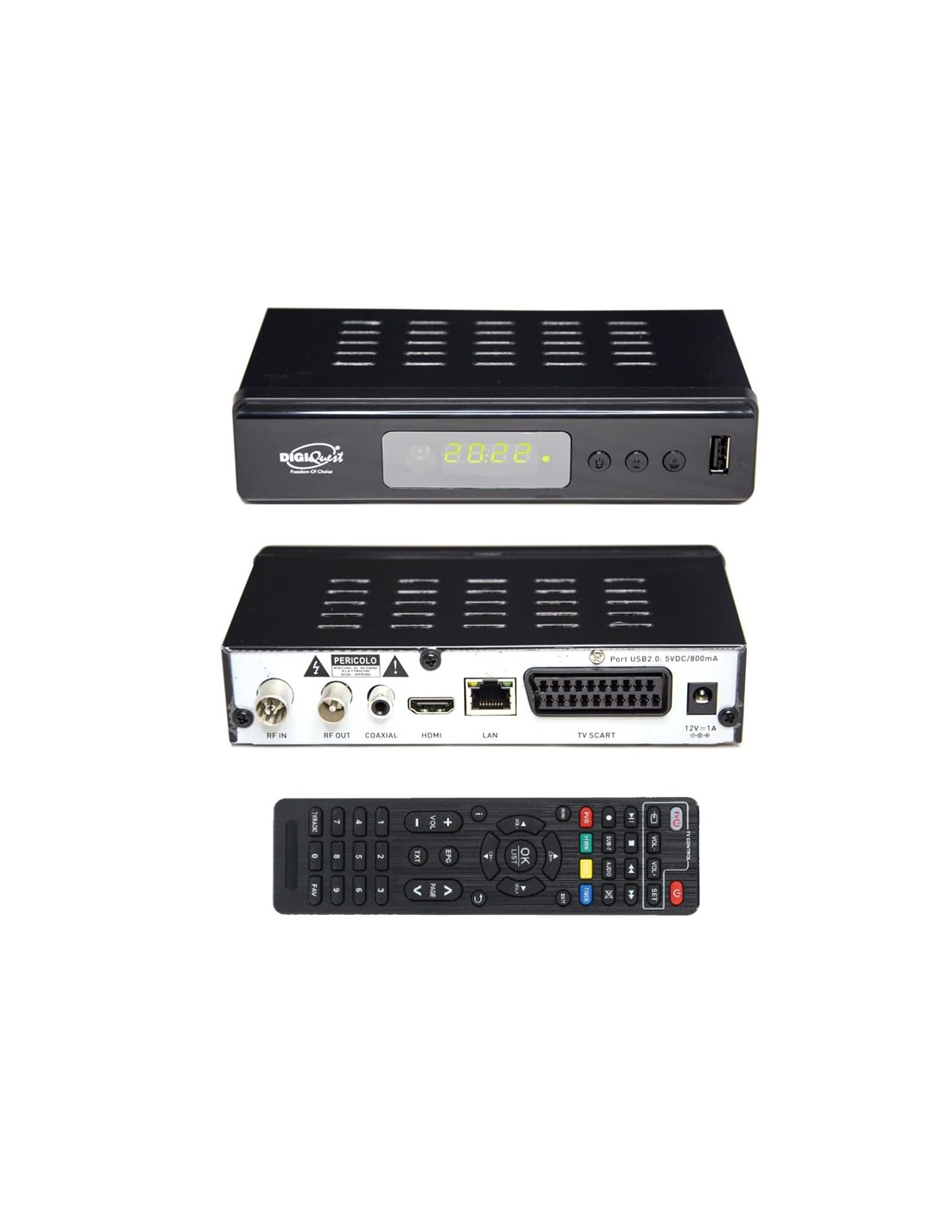 SPARK - Receptor-Grabador TDT-T2 Mando Distancia USB 2.0 HDMI DVB-T2 FULL  HD