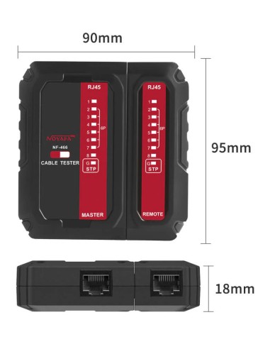Comprobador económico cable de red RJ45 cable Ethernet - Medidas