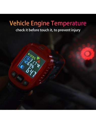 Termómetro infrarrojos medir la temperatura del motor del coche