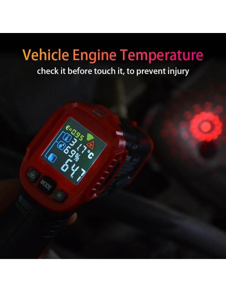 Termómetro infrarrojos medir la temperatura del motor del coche Termómetro infrarrojos medir la temperatura del motor del coche