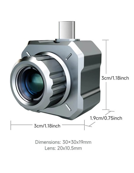 minicámara térmica pro para moviles android imagenes termografica infrarrojos - dimensiones minicámara térmica pro para moviles android imagenes termografica infrarrojos - dimensiones