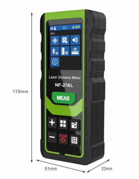Medidor láser 100m dimensiones - robusto resistente