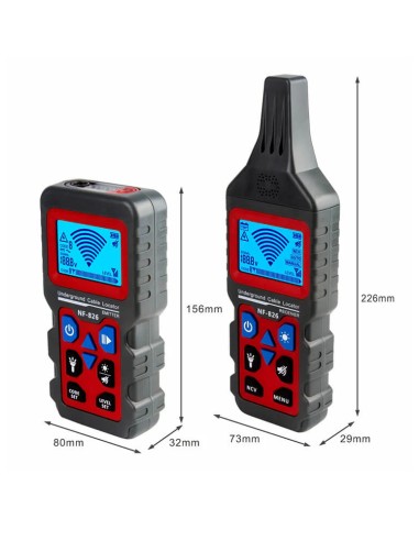 localizador de cables y tuberías en suelo y pared portátil - emisor y receptor medidas