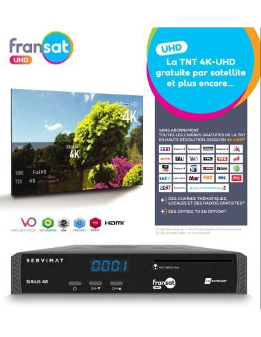 Fransat UHD: Receptor TNT France en 4K- UHD Eutelsat 5º O