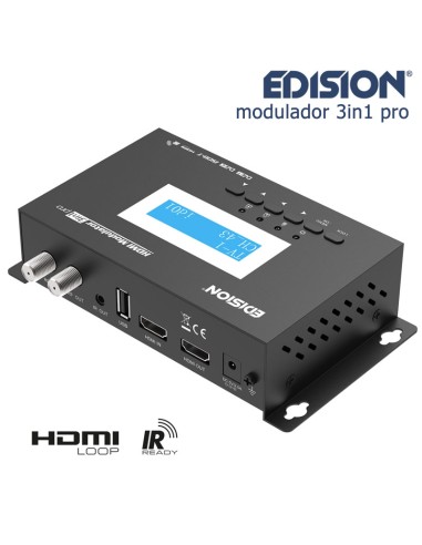 Modulador Edision HDMI 3 en 1 pro