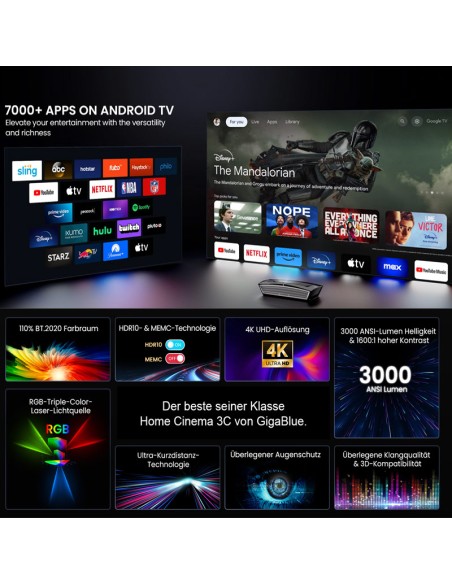 GigaBlue Home Cinema 3 UHD Triple Laser GigaBlue Home Cinema 3 UHD Triple Laser