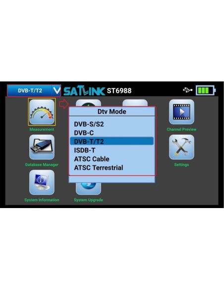 Medidor de señal Satlink ST-6988 Medición