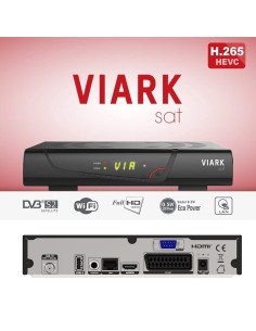 Viark HD SAT H265 frontal y trasera lnb-in Euroconector Coax USB LAN HDMI Scart RS-232