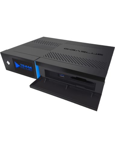 GigaBlue UHD Quad 4K Pro - Frontal, tarjeteros, chasis superior