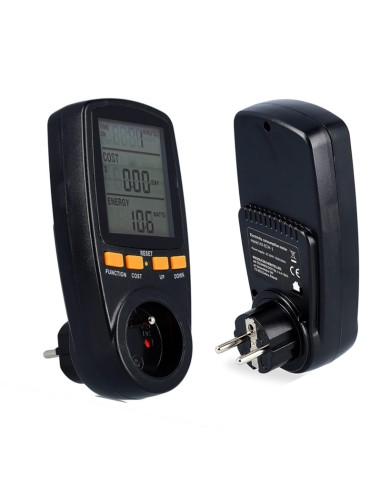 Enchufe que mide el consumo y el gasto eléctrico. AX-ECM-1 pantalla LCD