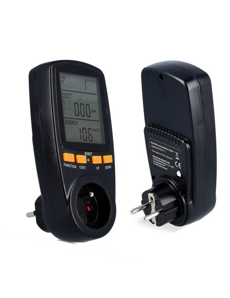 Enchufe que mide el consumo y el gasto eléctrico. AX-ECM-1 pantalla LCD