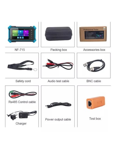 Comprobador de cámaras CCTV y Cables Noyafa NF-IPC715 - Contenido de la caja