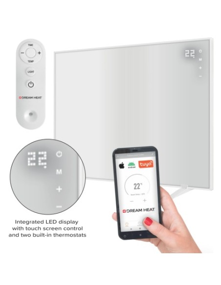 calefactor infrarrojos 720 panel cristal carbono pantalla táctil display digital mando control remoto wifi app calefactor infrarrojos 720 panel cristal carbono pantalla táctil display digital mando control remoto wifi app