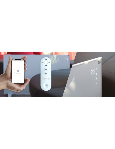 calefactor infrarrojos 720 panel cristal carbono pantalla táctil display digital mando control remoto wifi app calefactor infrarrojos 720 panel cristal carbono pantalla táctil display digital mando control remoto wifi app