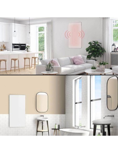 panel calefactor infrarrojos 720 cristal carbono para pared - salón, baños panel calefactor infrarrojos 720 cristal carbono para pared - salón, baños