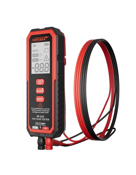Medidor de corriente - Detector de voltaje Noyafa NF-823 | Función GFCI | Pantalla visualización | Cables incluidos