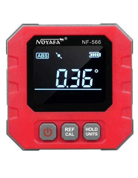 Inclinómetro digital Noyafa NF566 | Pantalla medición grados °, mm/m, % y in/ft | Encender/apagar, REF, HOLD UNITS Inclinómetro digital Noyafa NF566 | Pantalla medición grados °, mm/m, % y in/ft | Encender/apagar, REF, HOLD UNITS