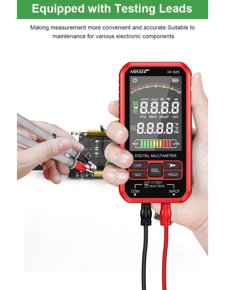 Multímetro digital Noyafa NF625 | Cables de pruebas incluidos Multímetro digital Noyafa NF625 | Cables de pruebas incluidos