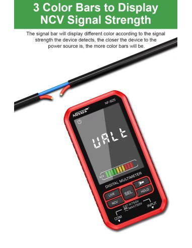 Multímetro digital Noyafa NF625 | Medición de señal NCV (detección sin contacto)