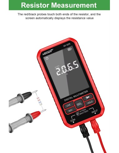 Multímetro digital Noyafa NF625 | test o prueba de resistencia