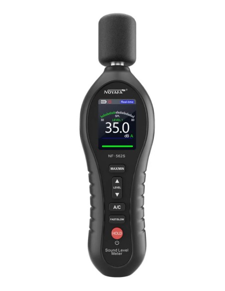 Sonómetro Medidor SPL de ruido y contaminación acústica NF-562S | Pantalla, botones, funciones - Delantera Sonómetro Medidor SPL de ruido y contaminación acústica NF-562S | Pantalla, botones, funciones - Delantera