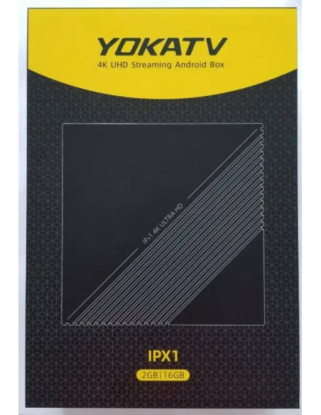 YokaTV IPx1 | Caja Receptor IPTV | 4K UHD Streaming Android Box | IPX1 | 2GB, 16GB