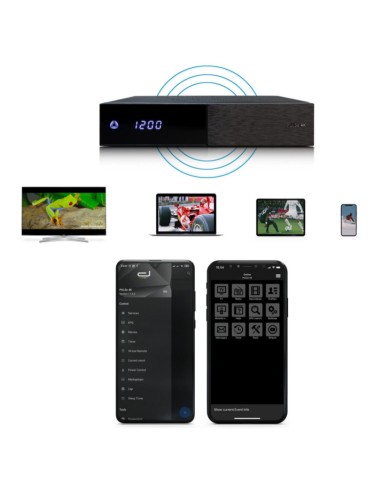 Receptor satélite Linux E2 UHD ab PULSe 4K Rev2 | Transmite a televisión, ordenador, táblet y móvil