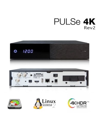 ab PULSe 4K Rev2 | Frontal, Pantalla LED de 7 segmentos, 2 ranuras CI, ranura tarjeta microSD