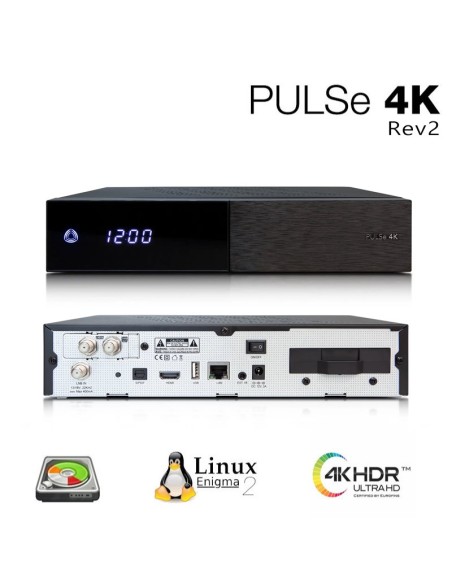 ab PULSe 4K Rev2 | Frontal, Pantalla LED de 7 segmentos, 2 ranuras CI, ranura tarjeta microSD