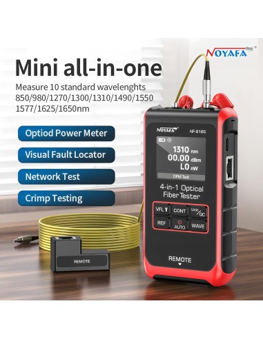 Probador de fibra óptica multiusos: OPM, VFL, Red RJ45, Crimpado - Noyafa NF916S | Todo en uno