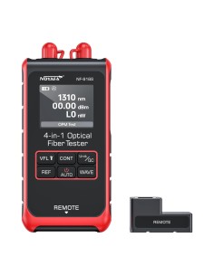 Probador de fibra óptica 4 en 1: OPM, VFL, Red RJ45, Crimpado - Noyafa NF916S | Capuchón conectores, pantalla, botones, remoto