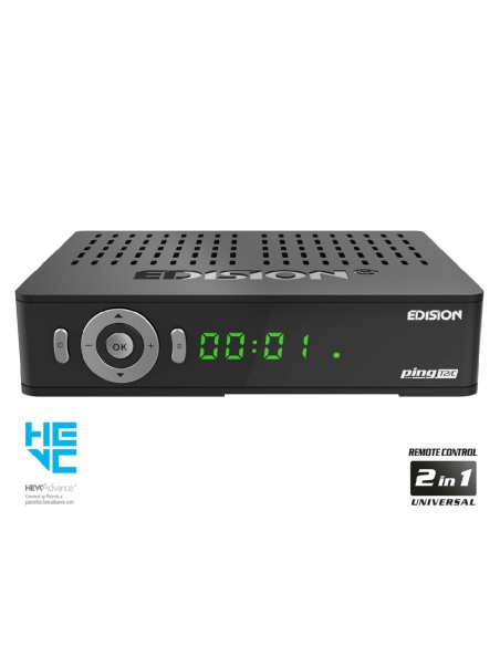 Edision ping T2/C - Receptor digital Terrestre & Cable | Panel frontal: encendido/apagado, volumen +-, canal +-, ok, menú Edision ping T2/C - Receptor digital Terrestre & Cable | Panel frontal: encendido/apagado, volumen +-, canal +-, ok, menú