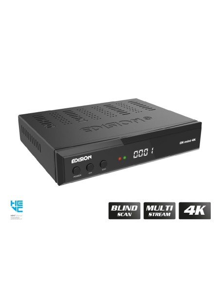 Edision OS mini 4K S2x - Receptor satélite Linux E2 | Chasis y Panel frontal  encendido/apagado, canal +/-, pantalla LED Edision OS mini 4K S2x - Receptor satélite Linux E2 | Chasis y Panel frontal  encendido/apagado, canal +/-, pantalla LED