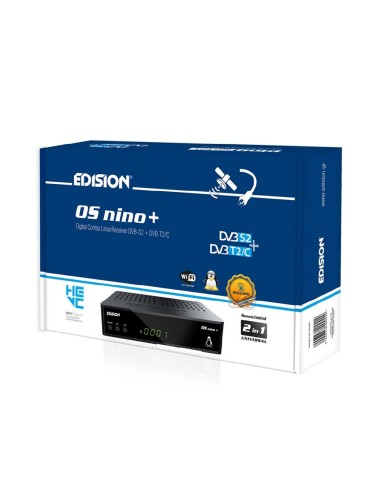 Edision OS nino+ | Receptor HD Linux E2 | Caja versión Combo DVB-S + DVB-T2/C receiver, WiFi, Bluetooth, Open ATV Inside