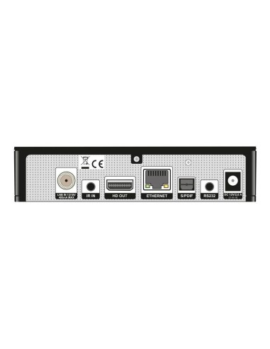 Edision OS nino + HD Linux E2 | Trasera versión Satélite DVB-S2: LNB IN, IR IN, HDMI, Ethernet, S/PDIF, RS232, alimentación