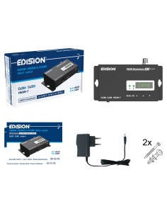 Modulador Edision HDMI 3 en 1 mini | Versión Mini | Pantalla LED, Menú, botones, toma tierra, alimentación, USB 2