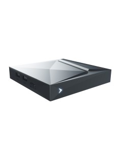 MÜ V12 UHD Android TV Box & Media Streamer | Frontal Luz Led y conexiones laterales (2x puertos USB, 1x ranura micro SD)