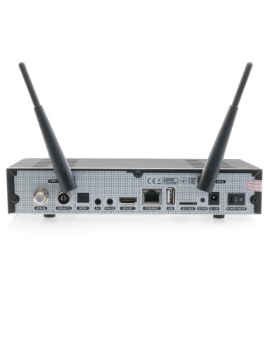 Octagon SF8008 V3 Combo - Trasera: S2X&T2/C, SPDIF, AV, RS232, salida HDMI, USB, MicroSD, Reset, DC-12V, on/off